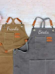 1PC Custom Apron With Pockets, Personalized Apron In, Canvas Apron, Embroidery Apron, Custom Kitchen Apron, Personalized Chef Apron,Durable,Breathable,Lightweight,Washable,Cute,Love,Soft,Comfortable,Simple,Custom,Personalized,Unique,Him,Her,Boyfriend,Girlfriend,Dad,Mom,Family,Friends,Bed,Car,Bedroom,Tea Room,Living Room,Sofa