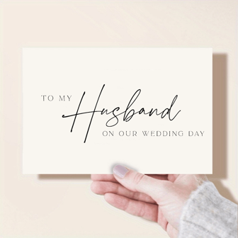 1 pieza Tarjeta de boda para mi esposo, Tarjeta del día de mi boda, Tarjeta para mi esposo el día de nuestra boda, Tarjeta para mi fiesta de bodas, Tarjeta del día de la boda, Tarjeta romántica del día de la boda para Navidad, San Valentín, para transmitir un mensaje sincero