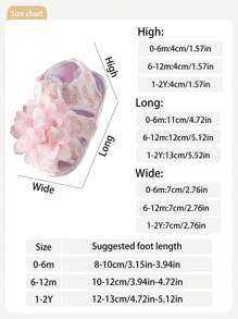 1 Pair Newborn Baby Girls Soft Comfortable Crib Shoes, Sweet And Cute Princess Design, Suitable For Daily Wear, Spring/Summer