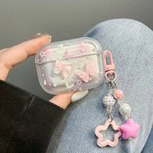 Ombre Pink Butterfly Pattern Airpods Pro 2 Case, Bluetooth Earphone Cover Compatible With Airpods 2/3/4 Gen & Airpods Pro