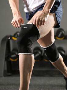 VBOSI 2pcs/Set Unisex Elastic Knee Sleeve, Suitable For Running, Basketball, Gym Workout, Provides Knee Support And Sports Protection - Black - View 2