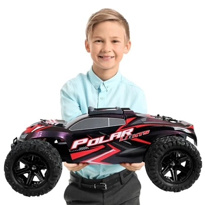 1:8 All Terrain RC Cars For Boys Age 8+, 45KM/H High Speed Vehicle Outdoor Off-Road Large RC Car, 2.4Ghz Remote Control, LED Lights, With 2 USB Rechargeable 2600mAh Battery, Independent Shock Absorption, Fall And Crash Resistance, Birthday Christmas Gifts For RC Amateur Adult Begginners