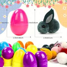 16/48pcs Easter Basket Fillers With Rabbit Eggs, Easter Bunny Mini Plush Toys For Hunting Surprise Easter Party Favor, Random Color Decorations For Garden Table Home Christmas Small Gifts
