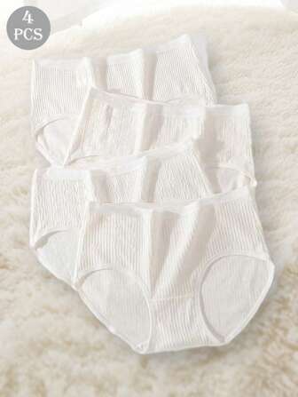 4 条 7A 级不染色高腰透气舒适女士内裤
