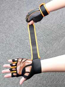 1 双户外骑行健身锻炼防滑耐磨长腕半指手套