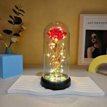 1 件玻璃发光玫瑰，玫瑰人造花，多色塑料仿花，女士礼物，妈妈生日礼物，感恩节，情人节 - 彩色 - 查看 18