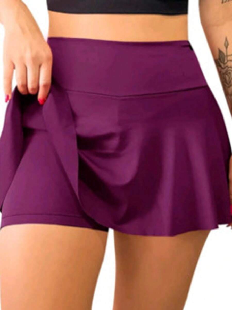 Shorts Skirt Fashion Fitness Clothing Gym Walking Gymnastics And Dance - 紫色 - 查看 1