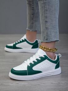 女士休闲鞋,女士运动鞋,时尚小白鞋,街头女鞋,轻便滑板鞋,女士低帮鞋 - 綠色 - 查看 3