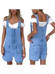 Women Denim Overalls & Jumpsuits - Blue - View 8