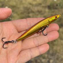 1pc Laser Projection Sinking Fishing Lure, Heavy Duty Fishing Bait - Gold - View 3