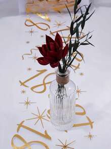 1pc,18/30/40/50/60/70 Years Old Polyester Table Runner,275*28cm,Hot Stamping Mesh Design Table Runner,18th Birthday Party Table Decor,40th 50th 60th Anniversary Retirement Party Supplies,Birthday Party Table Cover