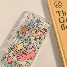 GUCADI 1pc Transparent Funny Cat Cartoon Personalized Soft Protective Phone Case Compatible With Apple IPhone 16/15/14/13/12/11/X/7/MINI Series