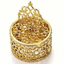 12pcs/24pcs Candy Gift Boxes, Mini Candy Container Boxes With Golden Lids, Plastic Wedding Party Favor Boxes, Chocolate Candy Boxes, Suitable For Party, Wedding, Banquet, New Year, Birthday, Christening, Valentine's Day, Tea Party, Chocolate, Candy, Can Be Used As Wedding Decorations - Gold - View 8