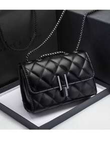Women's Crossbody Shoulder Bag Dark Chain "Y"Female Party Bag[8785] - màu đen - Xem 1