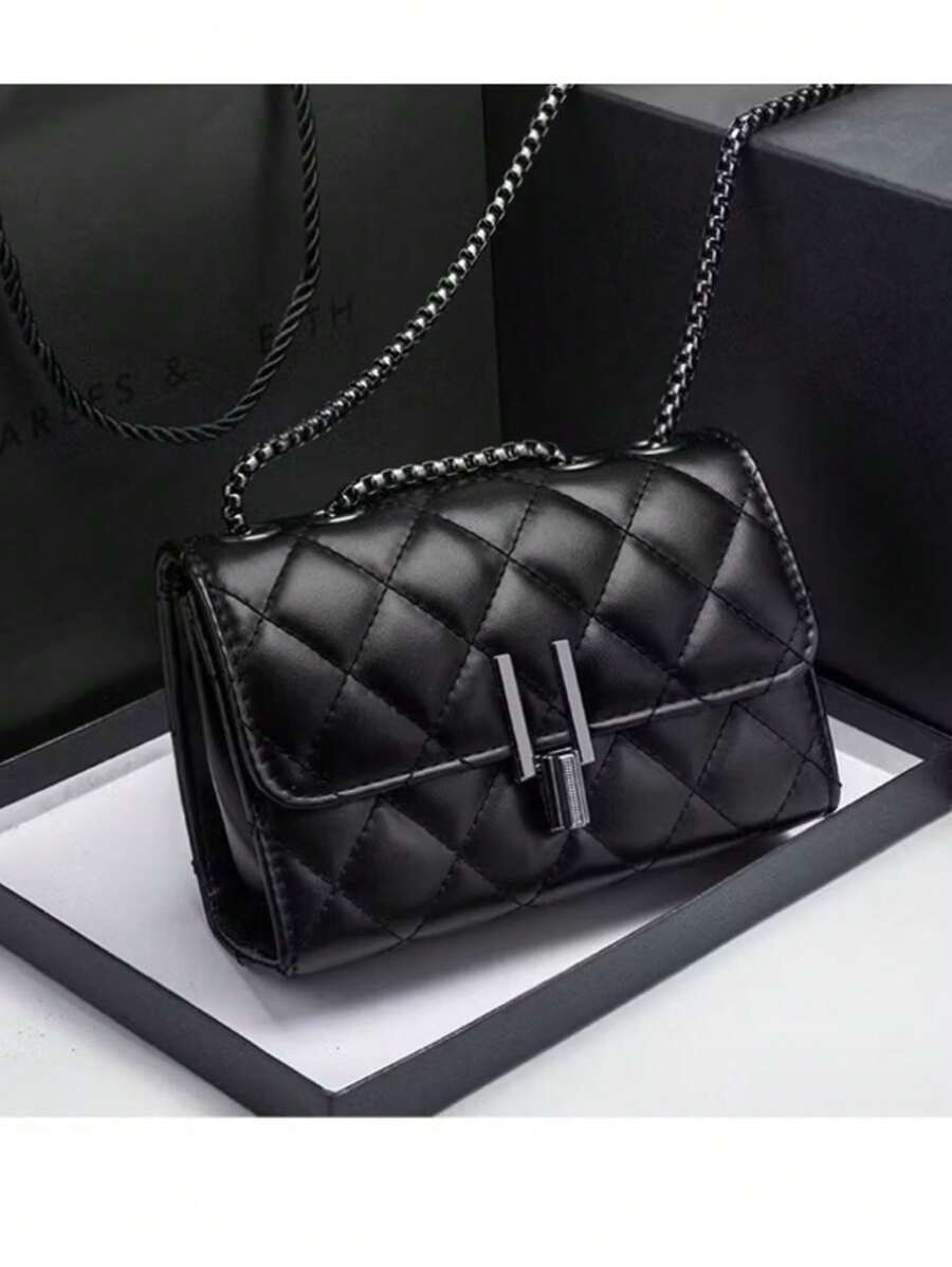 Women's Crossbody Shoulder Bag Dark Chain "Y"Female Party Bag[8785] - màu đen - Xem 1