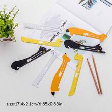Vintage Cute Design Stainless Steel Ruler Students Laser Engraved Drawing Straight Edge Decoration Shoot Props Kawaii Custom Ruler Animal Shape - Multicolor - View 2