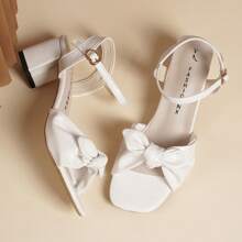 Bowknot Sandals For Women, Sweet Fairy Style Match With Skirts, French Roman Chunky Heels Strap Sandals, Summer 2025 New Arrival