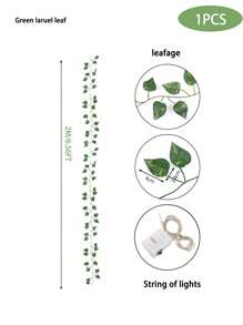 20 Led Battery Powered String Lights, 2m Copper Wire Fairy Lights With Stars & Ivy Leaf Garland, Hanging Vine Lights For Home Bedroom, Christmas, Parties, New Year, Wedding Decorations Garden Lights Garden Decor Room Decor Gifts Birthday Graduation