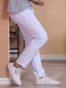Estone Men's Skinny Jeans With Elastane - White - View 3