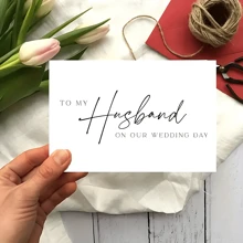 1pc Wedding Greeting Card, To My Husband, My Wedding Day Card, To My Spouse, Our Wedding Day Card, To My Wedding Party Card, Wedding Day Card, Christmas Valentine's Day Romantic Wedding Day Card, Expressing Sincere Emotions - Multicolor - View 6