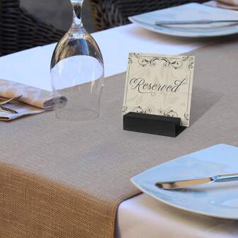 6/1 件木质座位卡夹黑色木制桌号夹支架名片夹适用于婚礼派对活动展览装饰办公室餐厅商务、情人节、圣诞节、周年纪念、订婚、婴儿送礼会、毕业典礼、新娘送礼会、母亲节、除夕夜、性别揭晓、拍照亭背景、派对装饰