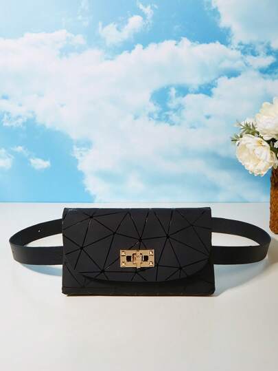 Mini Diamond Quilted Textured Buckle Waist Bag