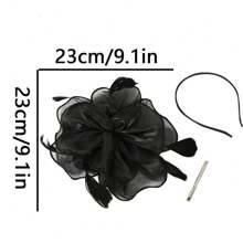 带面纱羽毛头饰的迷人帽子，适合茶会、新娘婚礼面纱、鸡尾酒会、母亲节、万圣节、圣诞节、生日派对、订婚、周年纪念和日常穿着 - 彩色 - 查看 7