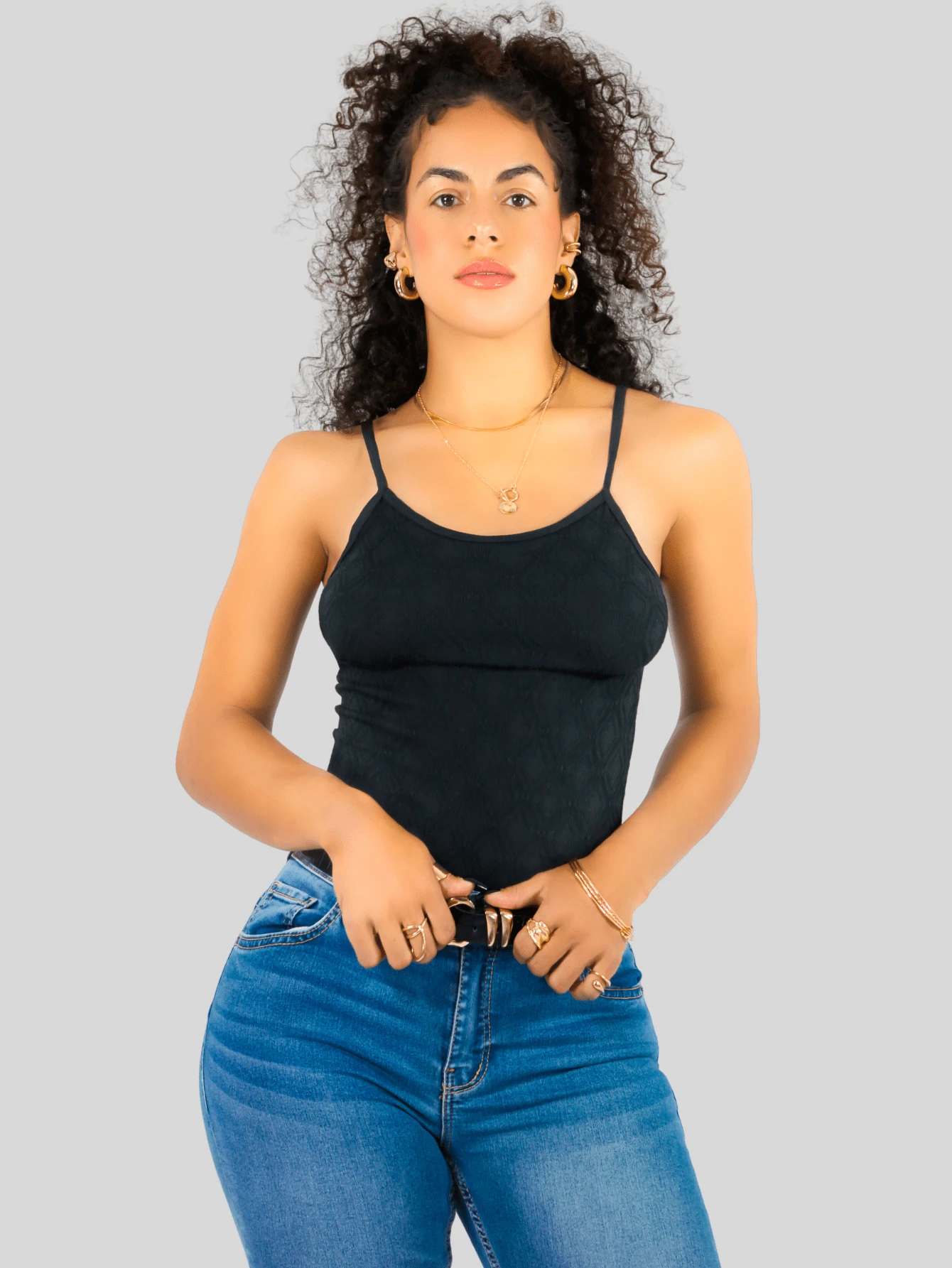 Women's Tank Top Blouse Ribbed Straps Plain Print Basic Crop Top In Various Colors - 黑與白 - 查看 1