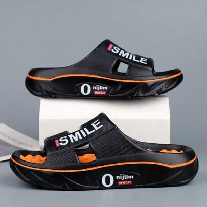 Slippers For Men Summer 2025 New Style Outdoor Thick-Soled Non-Slip Sandals Fashionable Couple Driving Beach Dual-Use Comfortable Sandals