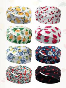 4pcs/1pc Fashion Fruit Lemon, Watermelon, Cherry Print Headbands, Versatile Daily Accessories, Hairband Fall Winter Hair Band Hair Accessories For Women For Vacation Outfits Woman Summer Outfits - Multicolor - View 11