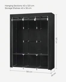 SONGMICS Portable Closets - màu đen - Xem 6