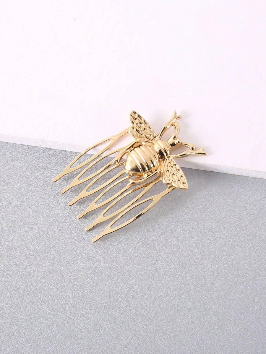 1 Pieza Peine de Cabello con Forma de Abeja Vintage, Adecuado para Uso Diario, Peine Lateral para el Cabello, Artículos Escolares