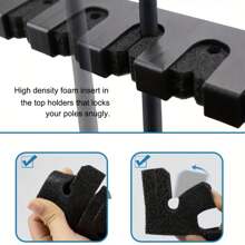 1pc Easy To Install Black Color Fishing Rod Wall Mount Rack, Sturdy , Holds Up To 6 Rods, Suitable For Outdoor, Home, Garage, Multi-Slot Design, Easy Storage, Space-Saving, Fits Various Fishing Rods, Ideal For Fishing Enthusiasts