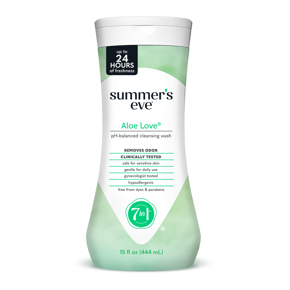 15 Oz Feminine Cleansing Wash, Aloe Love Scent, PH Balanced, Gentle & Soap-Free, Removes Odor-Causing Bacteria, Summer's Eve