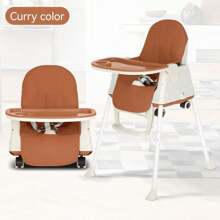 High 3 In 1 Feeding Dining Table Seat Chair Adjustable High Chair With Tray Cup Holder - Coffee Brown - View 3
