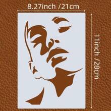 4 szt. wielokrotnego użytku szablony do konturowania twarzy, 8,27 x 11,02 cala - Różnorodne profile kobiet do majsterkowania, tatuaży, płótna i wystroju wnętrz - Materiał PET, idealny do tkanin, ścian drewnianych i mebli, powrót do szkoły, artykuły szkolne