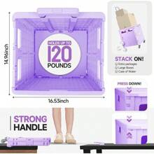 Foldable Rolling Crate For Stair Climbing : Handcart For Shopping Teacher Laundry (Lavender)