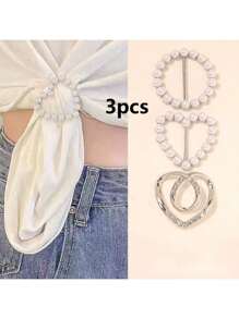 6 Stücke Kleider Eckknopf, T-Shirt Taille dekorativer Ring und kreativer Schaltknopf für Schals, geeignet für Kleidung, Gürtel und Schals