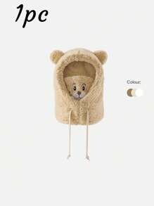 Little Bear Hat Warm And Cold Proof Fashion Hoodie, Neck Mask, One Piece Thick Ear Protection Hat For Autumn And Winter, Riding Headset Windproof Ear Hood Hat, Suitable For Wearing Outside