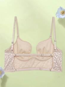 Sexy Lace U-Shaped Backless Lingerie For Women Beautiful Back Bra Ultra-Thin Invisible Bra Breathability Mesh Bralette Comfortable French Underwear Women's Underwire Bra Leopard Print Stripe Lingerie