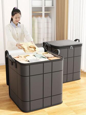 1PC Large Capacity Clothing Storage Bag, Foldable Clothing Storage Bag, Household Goods, Quilt, Blanket Storage Bag, Large Capacity Clothing, Quilt Dust Bag, Three-Dimensional Storage Bag, Bedroom, Closet Clothing Storage Bag, Easy To Fold, Space Saving, Optimal Fabric, Strong