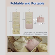 1 Pc Travel Jewelry Storage Box, Foldable Jewelry Roll, Suitable For Travel Rings, Necklaces, Earrings, Bracelets Gifts Women Girls Back To School