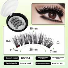 1 par de set de pestañas postizas magnéticas, pestañas magnéticas naturales simuladas impermeables, pestañas magnéticas sin pegamento, una herramienta de maquillaje indispensable para viajar