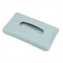 1pc PU Leather Car Sun Visor Tissue Box Holder - Fashionable Car Interior Storage Solution With Elastic Band, Available In Light Blue, Pink, Beige And Black Colors, Car Tissue Box Dispenser