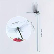 5pcs Realistic Dragonfly Yard Stakes - Durable Plastic, Suitable For Potted Plant Decor In Spring & Summer, Autumn Celebration, Repel Mosquitoes And Other Annoying Insects, Garden Lawn Decoration, Use To Build A Vibrant Garden