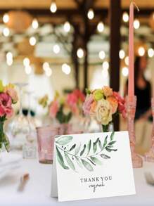 30 张/10 张/谢谢，适合所有场合感谢卡，适用于婚礼、新娘送礼会、欢迎派对、生日、派对和特殊活动（8.26x5.82 英寸）乡村绿植 - 白色 - 查看 2
