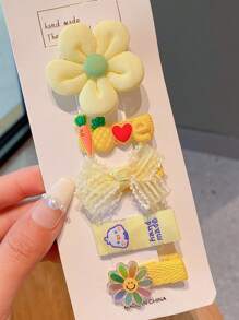 5pcs Kids Princess Bowknot Hair Clips, Cute & Elegant Hair Accessories For Little Girls