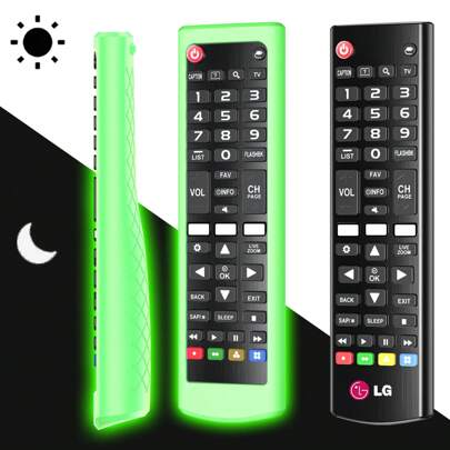 Compatible With  Tv Remote Control , Anti-Slip ,  Glow In The Dark, Multiple Colors Available, One-Pack Silicone Protective Smart Remote Cover For School,Office,Household,Travel,Bag,Organizer,Storage