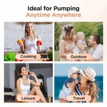 Portable Electric Breast Pump With 3 Modes And 12 Levels, 5 Seconds Assembly, Memory Mode, LCD Display, Portable Electric Breast Pump With 19mm/21mm Flange (2 Pack) - Xám - Xem 10