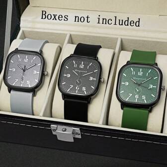 3pcs Women Quartz Watch Set, Includes Silicone Strap Watches, Versatile & Suitable For Daily Match, Gift For Valentine's Day, Family Birthday